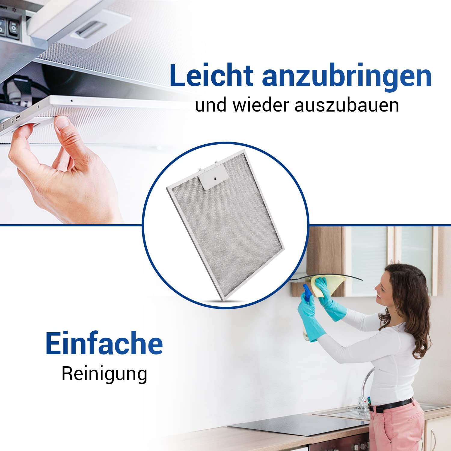 Dunstabzugshaube Filter Metall 310x250mm SET 3x Ersatz für Metallfettfilter Bosch 00353110 & Dunstabzug Filter / Metallfilter für Dunstabzugshaube Bosch / Filter Abzugshaube Constructa