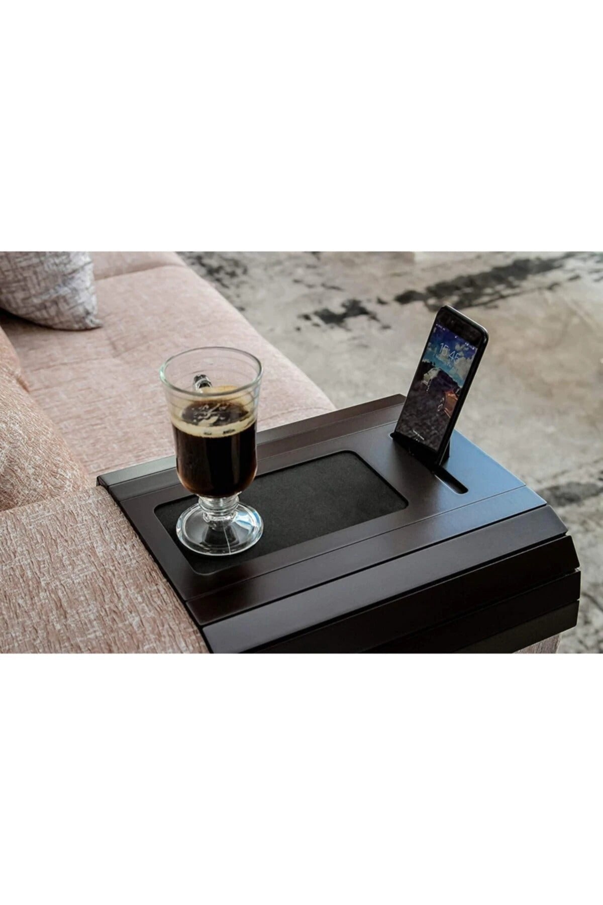 23 $ | Sofa Tray, Couch Table Tray, Based Phone Holder 50x27.8 cm Black